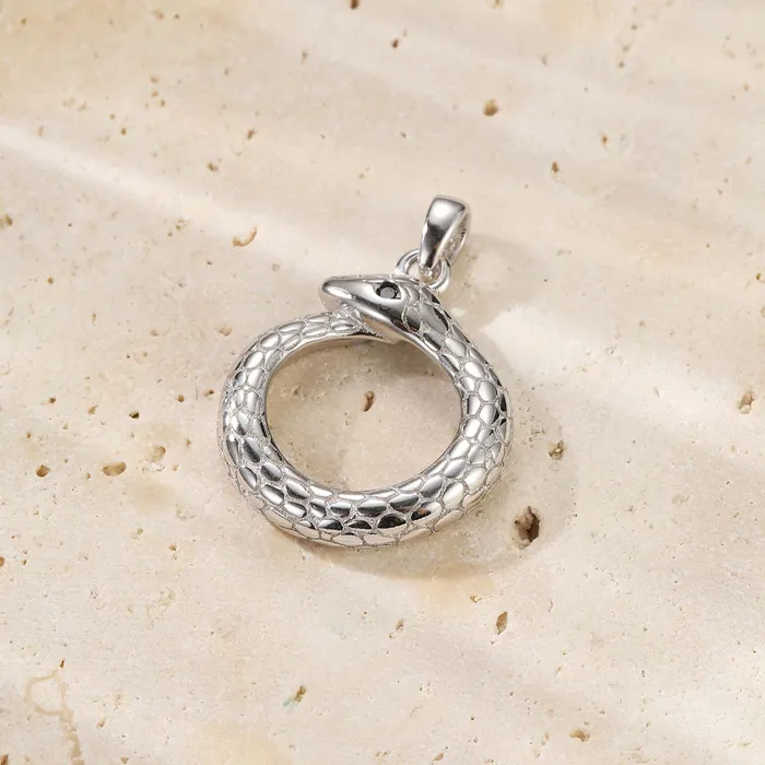 Hey Happiness Necklaces Snake Ouroboros Pendant Necklace for Renewal Sterling Silver Hey Happiness Necklaces Snake Ouroboros Pendant Necklace for Renewal Sterling Silver