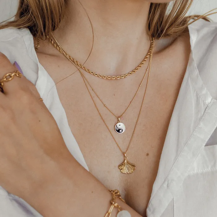 Hey Happiness Necklaces Yin Yang Pendant Necklace Sterling Silver Gold