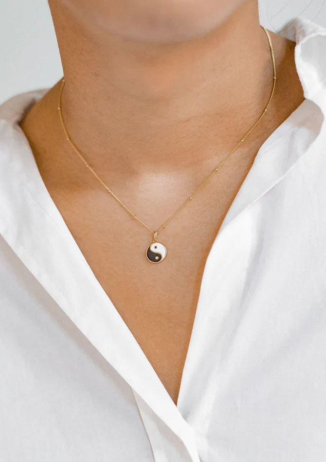 Hey Happiness Necklaces Yin Yang Pendant Necklace Sterling Silver Gold