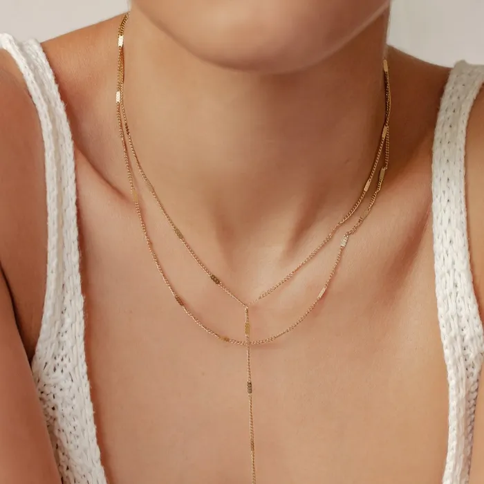 Hey Happiness Y Layered Necklace Gold Necklaces Hey Happiness Y Layered Necklace Gold Necklaces