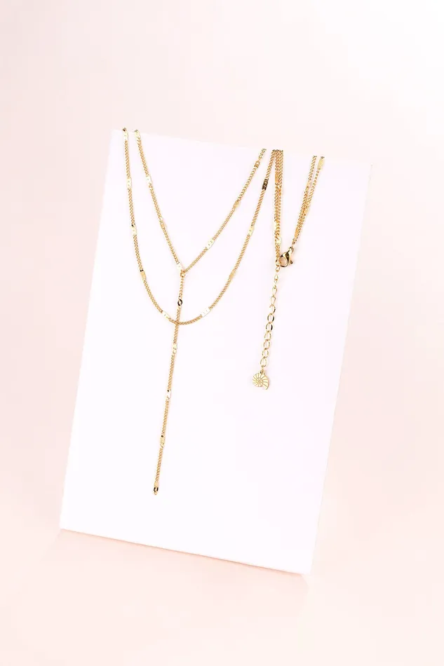 Hey Happiness Y Layered Necklace Gold Necklaces Hey Happiness Y Layered Necklace Gold Necklaces