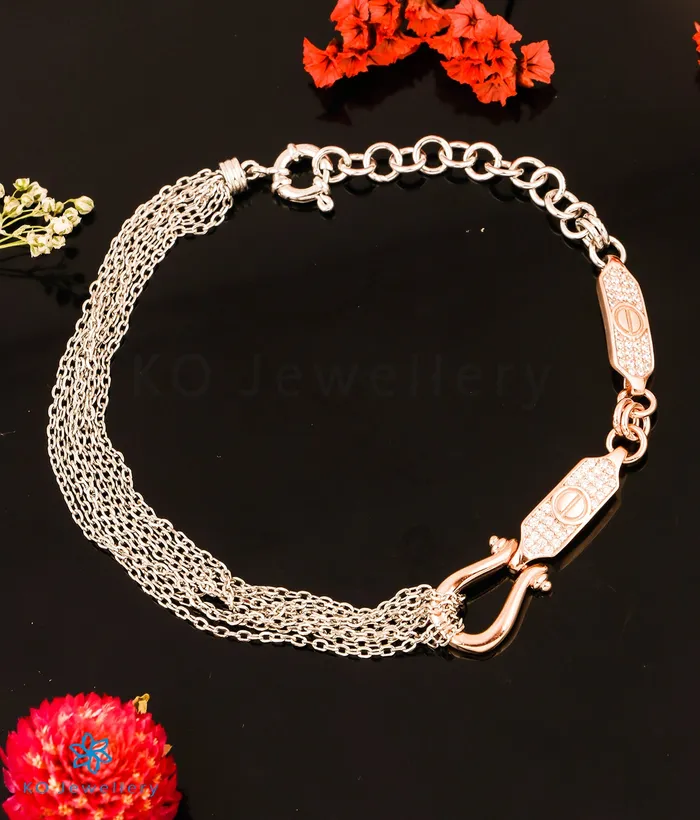 Imported Bracelets The Anchored Twotone Silver Rosegold Bracelet