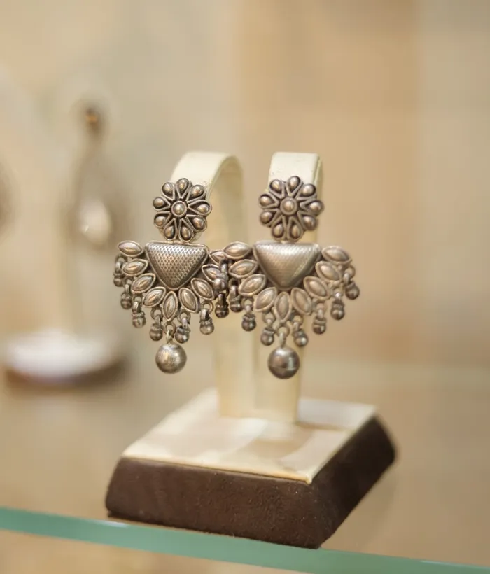 Jaipur Earrings The Aradhya Silver Earrings