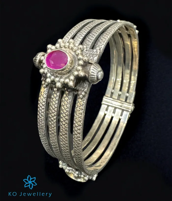 Jaipur The Pratha Silver Antique Openable Bracelet Size 26 Bracelets