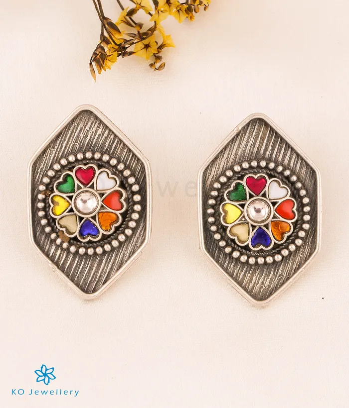 Kundan Earrings The Hayaa Silver Polki Necklace Earrings