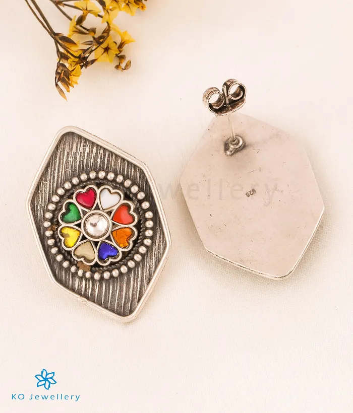 Kundan Earrings The Hayaa Silver Polki Necklace Earrings