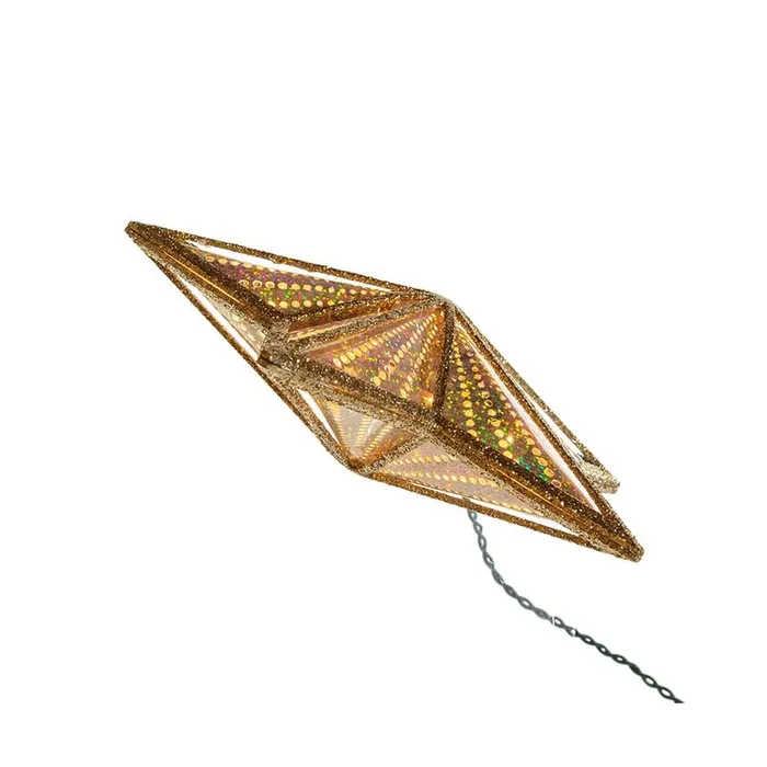 Kurt Adler Necklaces Kurt Adler 10Inch Gold And Iridescent Lighted Star Tree Topper Kurt Adler Necklaces Kurt Adler 10Inch Gold And Iridescent Lighted Star Tree Topper