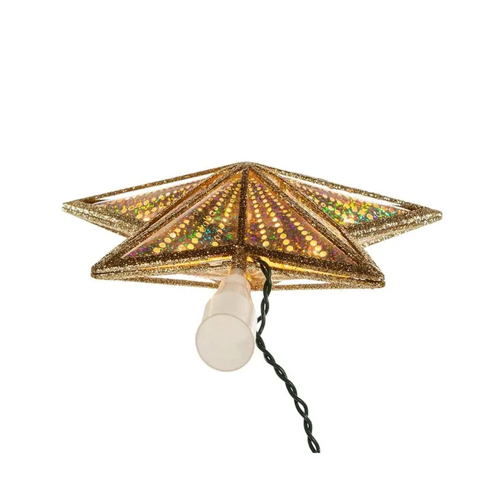 Kurt Adler Necklaces Kurt Adler 10Inch Gold And Iridescent Lighted Star Tree Topper Kurt Adler Necklaces Kurt Adler 10Inch Gold And Iridescent Lighted Star Tree Topper
