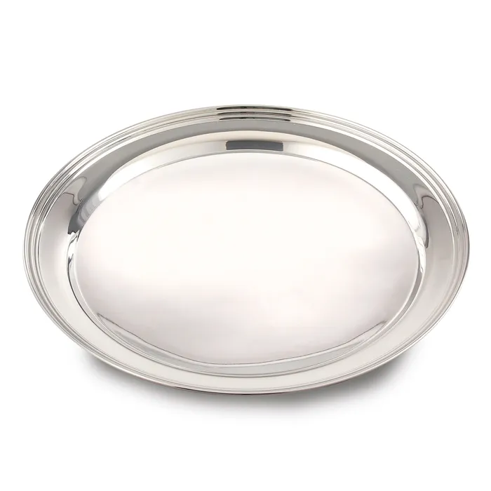 Leeber Round Tray Silver Stainless Steel Leeber Bracelets