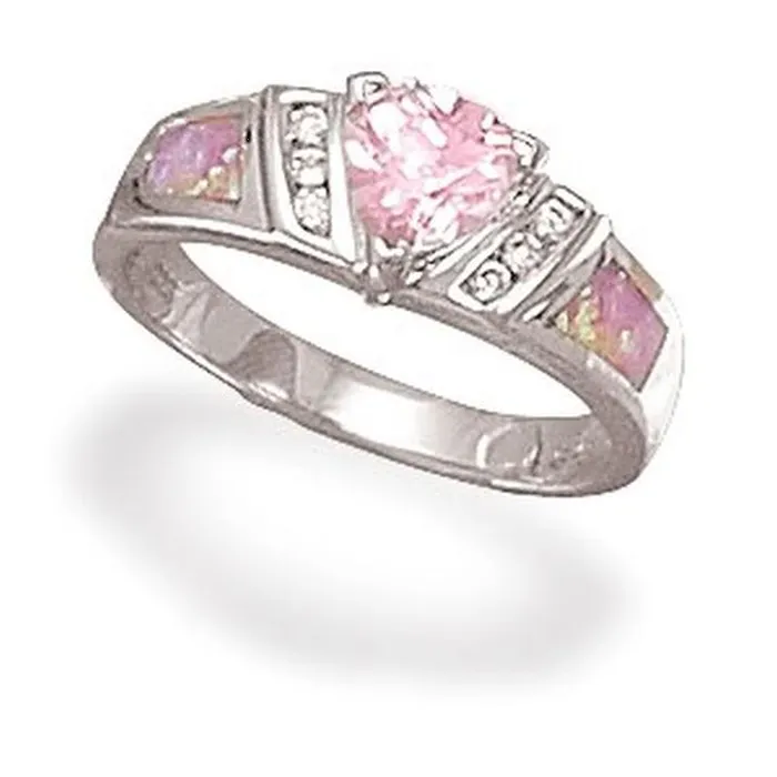 MMA Cz and Synthetic Opal Ring Size 8 MMA Rings