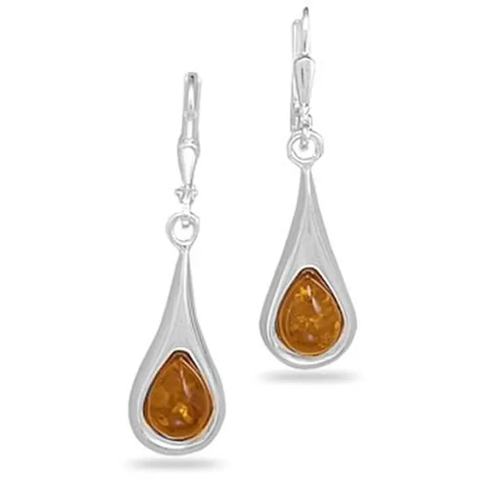MMA Earrings MMA Polished Amber Earrings On Lever