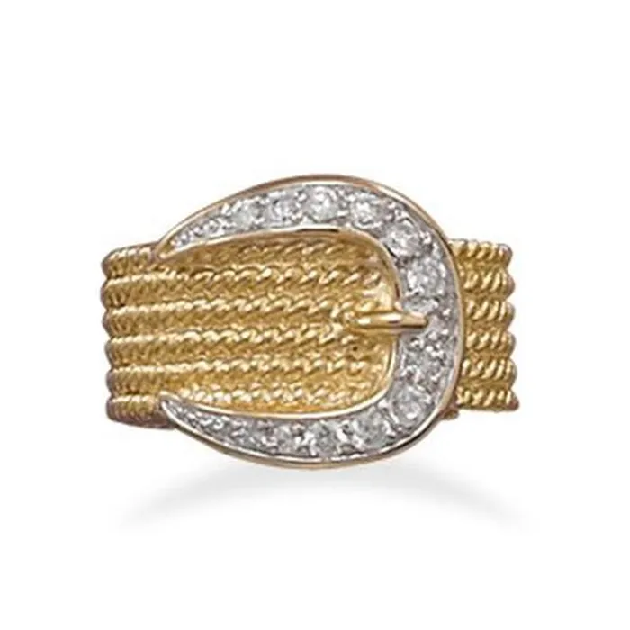 MMA Two Tone Cz Belt Buckle Ring Size 7 MMA Rings