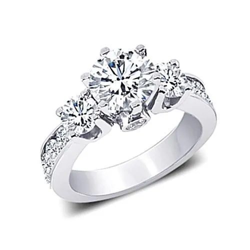 Natural Earth Mined Diamond 311 Carat Three Stone Ring Style Jewelry White Gold 14K GB Rings Natural Earth Mined Diamond 311 Carat Three Stone Ring Style Jewelry White Gold 14K GB Rings