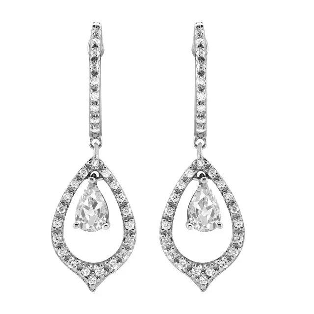Natural Earth Mined Diamond Halo Dangle Earrings 4 Carats White Gold Pear Old Mine Cut HarryChadEntcom Earrings Natural Earth Mined Diamond Halo Dangle Earrings 4 Carats White Gold Pear Old Mine Cut HarryChadEntcom Earrings