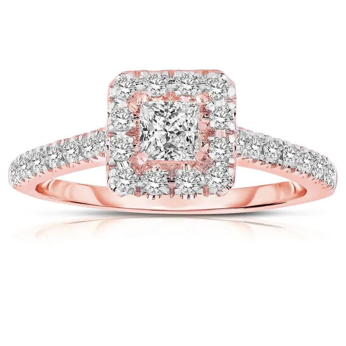 Natural Earth Mined Diamond Halo Engagement Ring 240 Carats New Rose Gold 14K GB Rings Natural Earth Mined Diamond Halo Engagement Ring 240 Carats New Rose Gold 14K GB Rings