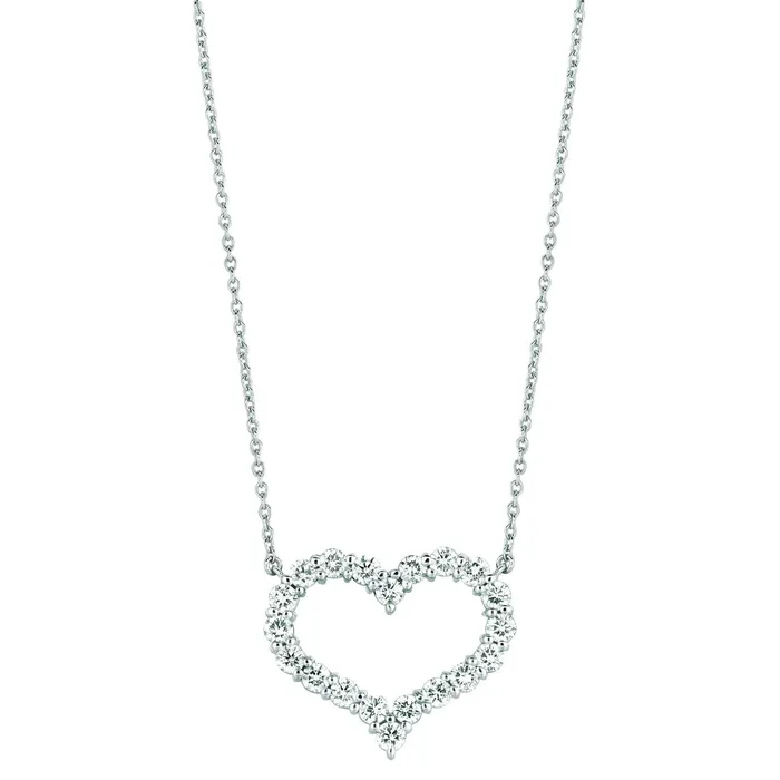 Natural Earth Mined Diamond Heart Necklace Pendant 308 Carats 14K White Gold GB Necklaces Natural Earth Mined Diamond Heart Necklace Pendant 308 Carats 14K White Gold GB Necklaces