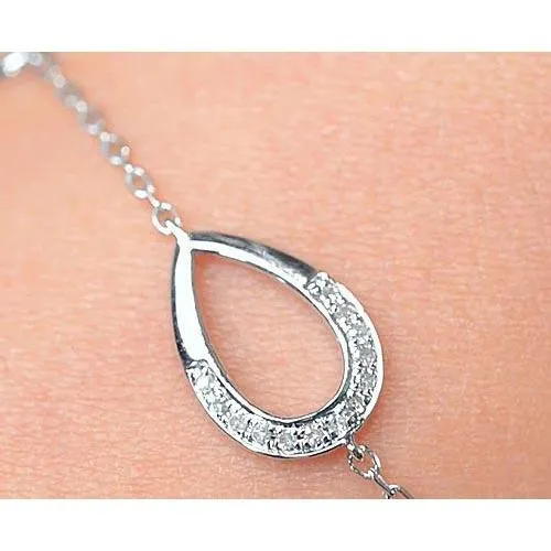 Natural Earth Mined Diamond Ladies Bracelet 150 Carats Pear Shape White Gold Jewelry New GB Bracelets Natural Earth Mined Diamond Ladies Bracelet 150 Carats Pear Shape White Gold Jewelry New GB Bracelets
