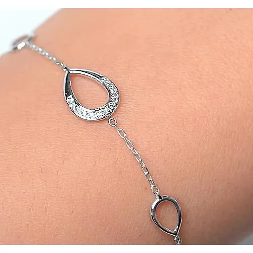 Natural Earth Mined Diamond Ladies Bracelet 150 Carats Pear Shape White Gold Jewelry New GB Bracelets Natural Earth Mined Diamond Ladies Bracelet 150 Carats Pear Shape White Gold Jewelry New GB Bracelets