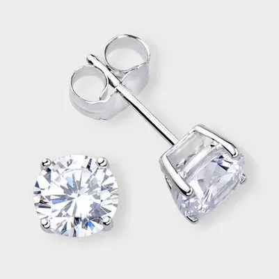 Natural Earth Mined Diamonds Studs Earrings 450 Carats White Gold GB Earrings Natural Earth Mined Diamonds Studs Earrings 450 Carats White Gold GB Earrings
