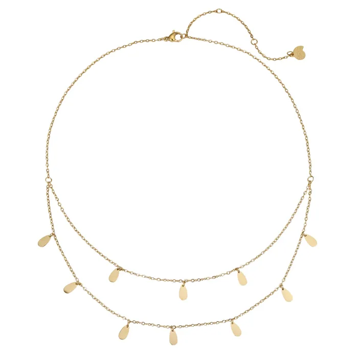 Necklaces Drop Charm Layered Necklace Waterproof Hey Happiness