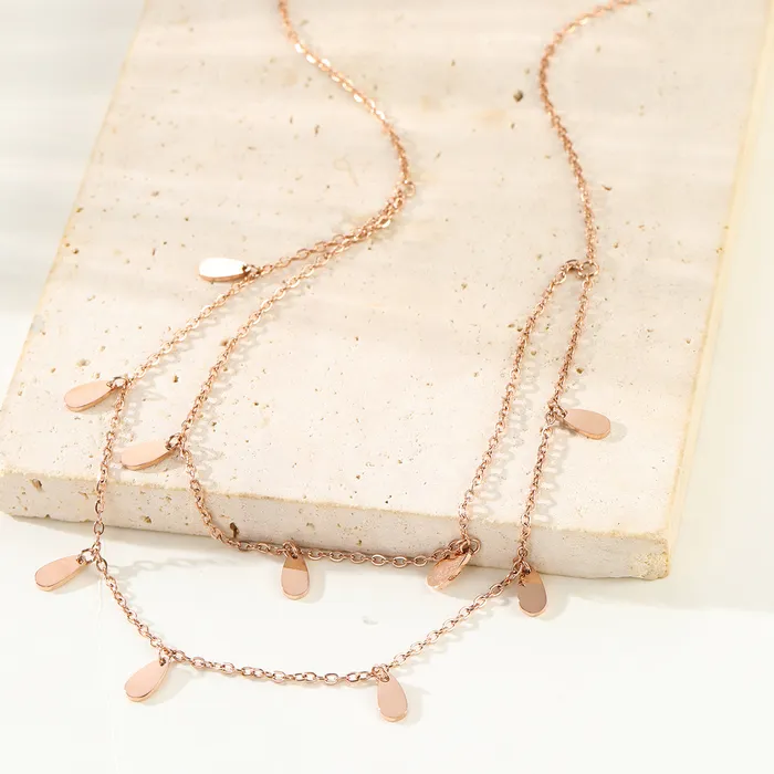 Necklaces Drop Charm Layered Necklace Waterproof Hey Happiness Necklaces Drop Charm Layered Necklace Waterproof Hey Happiness