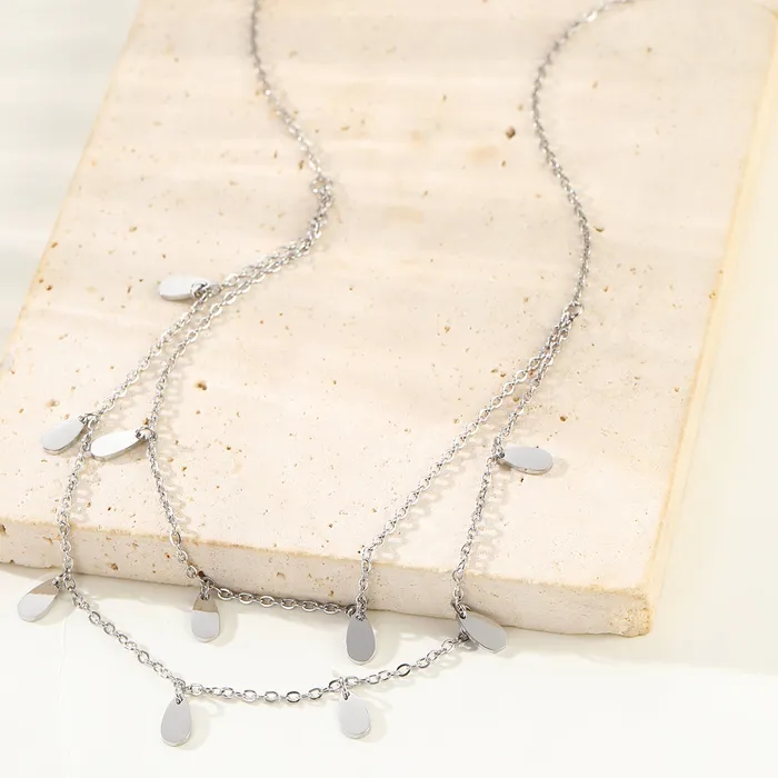 Necklaces Drop Charm Layered Necklace Waterproof Hey Happiness Necklaces Drop Charm Layered Necklace Waterproof Hey Happiness