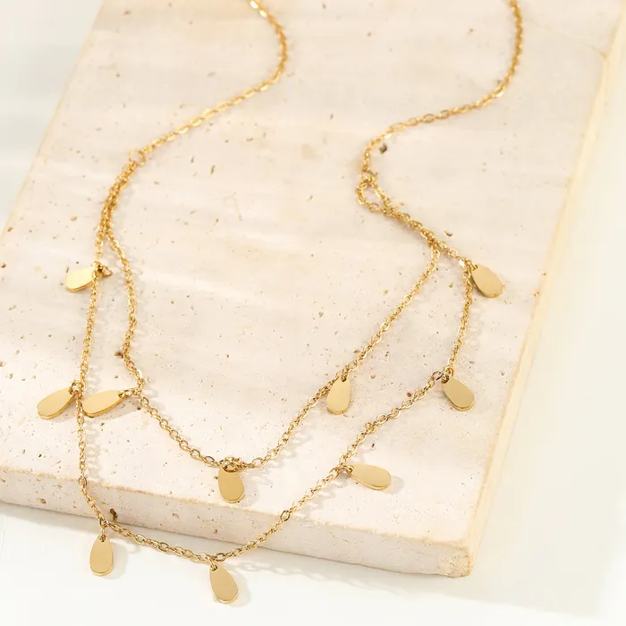 Necklaces Drop Charm Layered Necklace Waterproof Hey Happiness Necklaces Drop Charm Layered Necklace Waterproof Hey Happiness