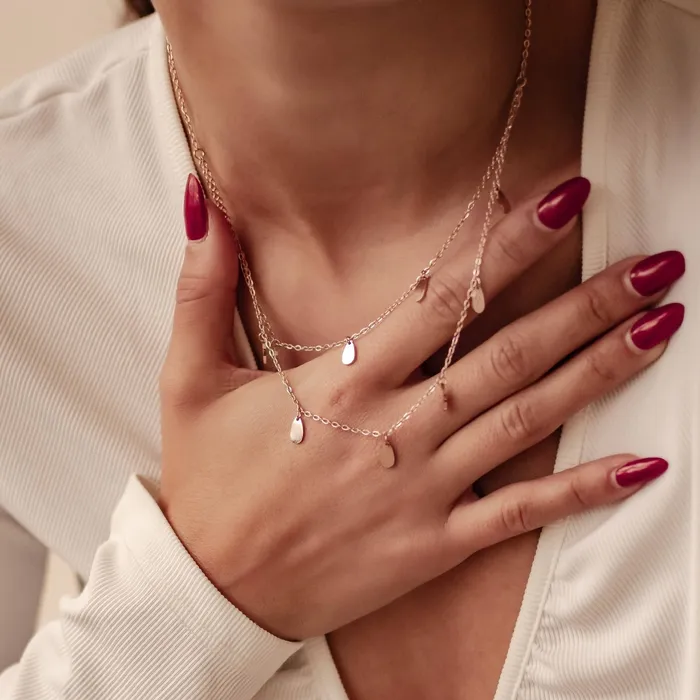 Necklaces Drop Charm Layered Necklace Waterproof Hey Happiness Necklaces Drop Charm Layered Necklace Waterproof Hey Happiness