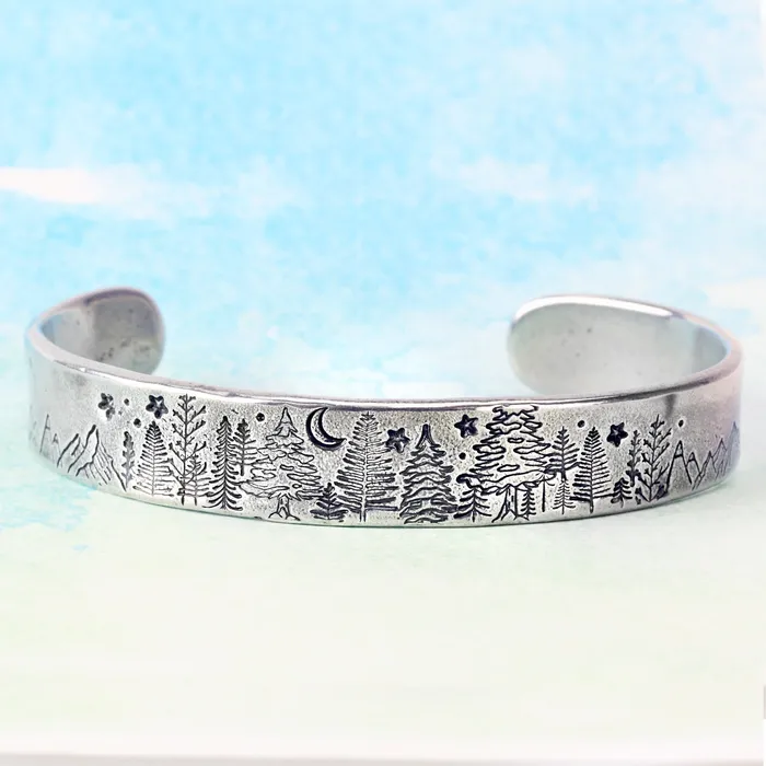 Necklaces DS 12 Snow Covered Tree Metal Design Stamp 10mm Beaducation Original