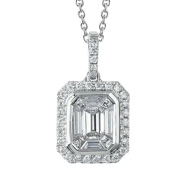 Necklaces GB Emerald Round 280 Carats Natural Earth Mined Diamond Pendant Necklace White Gold 14K Necklaces GB Emerald Round 280 Carats Natural Earth Mined Diamond Pendant Necklace White Gold 14K