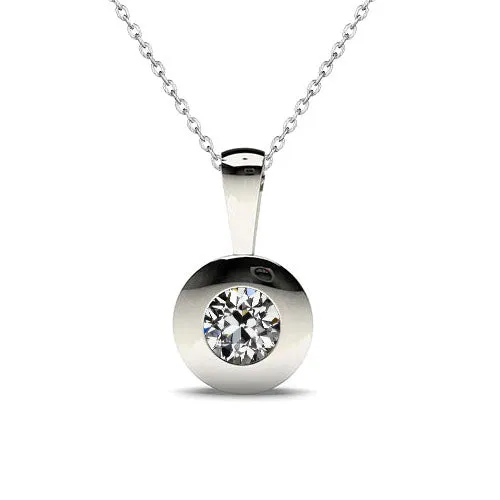 Necklaces HarryChadEntcom 1 Carat Solitaire Pendant Old Miner Natural Diamond White Gold Necklaces HarryChadEntcom 1 Carat Solitaire Pendant Old Miner Natural Diamond White Gold