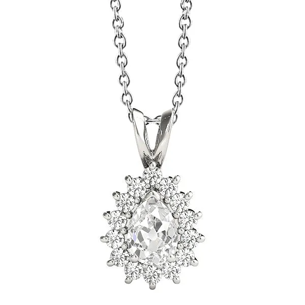 Necklaces HarryChadEntcom Halo Pear Old Cut Natural Earth Mined Diamond Pendant 250 Carats white Gold 14K Necklaces HarryChadEntcom Halo Pear Old Cut Natural Earth Mined Diamond Pendant 250 Carats white Gold 14K
