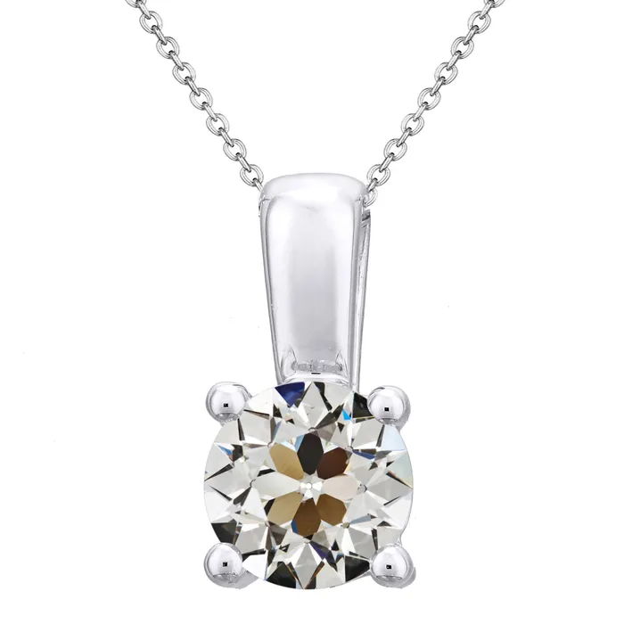 Necklaces HarryChadEntcom Womens Natural Diamond Necklace 3 Carats Round Old Miner 14K Gold Necklaces HarryChadEntcom Womens Natural Diamond Necklace 3 Carats Round Old Miner 14K Gold