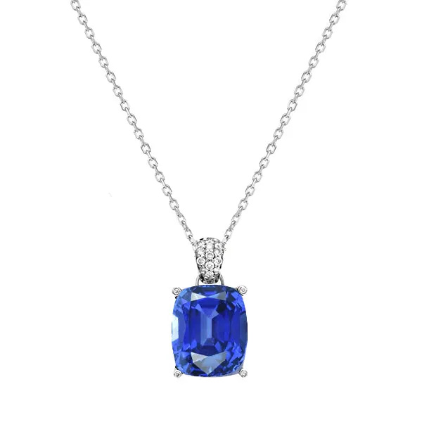 Necklaces HarryChadEntcom Womens Oval Blue Sapphire Natural Earth Mined Diamond Pendant Necklace 175 Carats