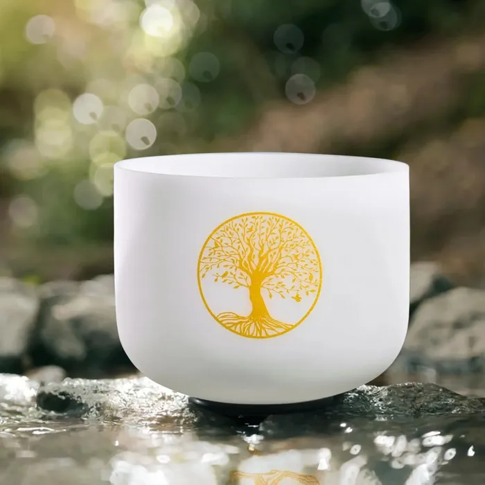 Necklaces Life Changing Energy 432HZ 8 Inch Tree of Life Crystal Singing Bowl F Note