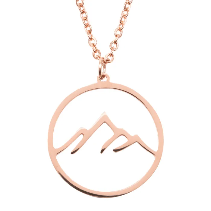 Necklaces Mountain Necklace Rose Gold Hey Happiness