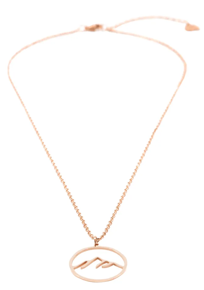 Necklaces Mountain Necklace Rose Gold Hey Happiness Necklaces Mountain Necklace Rose Gold Hey Happiness