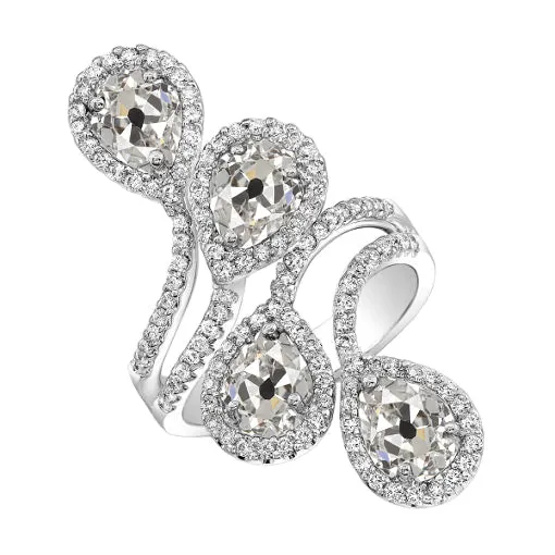 Pear Old Mine Cut Natural Earth Mined Diamond Ring Twisted Shank 5 Carats Womens Jewelry HarryChadEntcom Rings Pear Old Mine Cut Natural Earth Mined Diamond Ring Twisted Shank 5 Carats Womens Jewelry HarryChadEntcom Rings