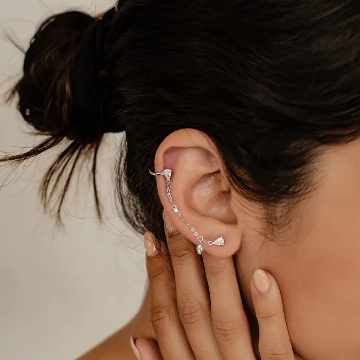 Radiant Double Stud Earring Sterling Silver Gold Hey Happiness Earrings Radiant Double Stud Earring Sterling Silver Gold Hey Happiness Earrings