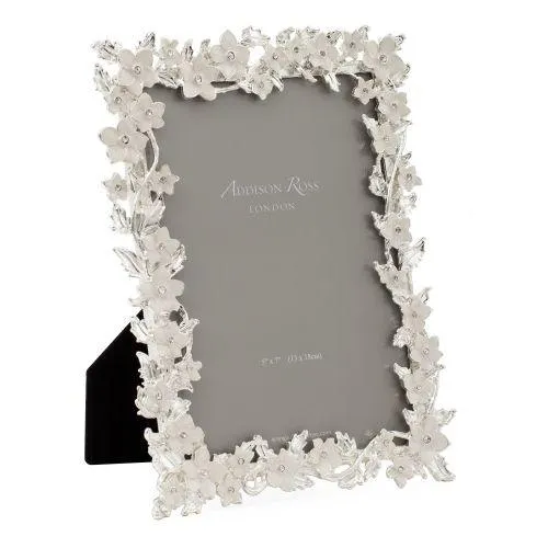 Rings Addison Ross Addison Ross Silver Leaf Cream Flower