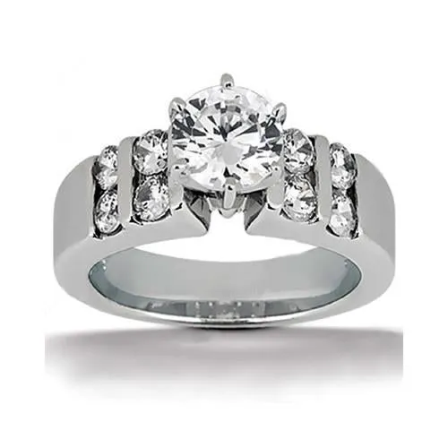 Rings GB 180 Ct Round Natural Earth Mined Diamond Solitaire With Accents Engagement Ring Rings GB 180 Ct Round Natural Earth Mined Diamond Solitaire With Accents Engagement Ring