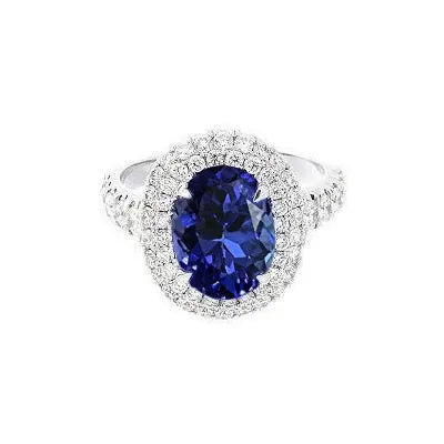 Rings GB 185 Carats Oval Cut Tanzanite And Natural Earth Mined Diamond Wedding Ring White Gold 14K Rings GB 185 Carats Oval Cut Tanzanite And Natural Earth Mined Diamond Wedding Ring White Gold 14K