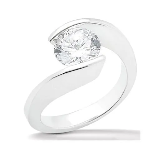 Rings GB 1 Carat Round Genuine Natural Earth Mined Diamond Solitaire Ring White Gold 14K Jewelry Rings GB 1 Carat Round Genuine Natural Earth Mined Diamond Solitaire Ring White Gold 14K Jewelry