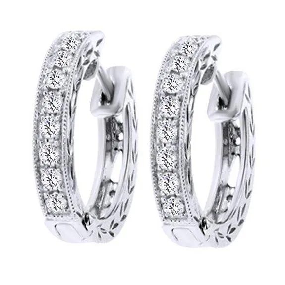 Rings GB 2 Carats Round Cut F Vvs1 Natural Earth Mined Diamond Women Hoop Ear Ring White Gold 14K Rings GB 2 Carats Round Cut F Vvs1 Natural Earth Mined Diamond Women Hoop Ear Ring White Gold 14K