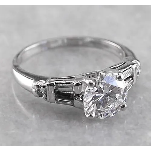 Rings GB 2 Carats Round Natural Earth Mined Diamond Engagement Ring White Gold 14K Rings GB 2 Carats Round Natural Earth Mined Diamond Engagement Ring White Gold 14K