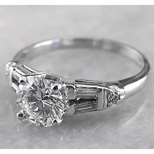 Rings GB 2 Carats Round Natural Earth Mined Diamond Engagement Ring White Gold 14K Rings GB 2 Carats Round Natural Earth Mined Diamond Engagement Ring White Gold 14K
