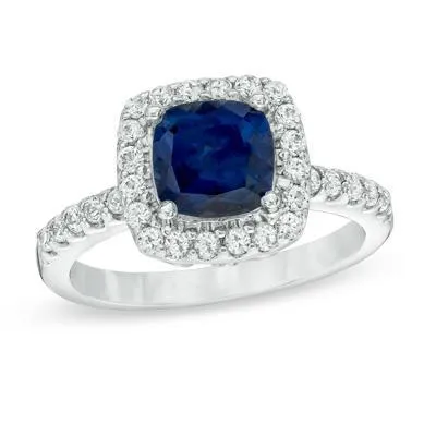 Rings GB Blue Sapphire With Natural Earth Mined Diamonds 350 Ct Anniversary Ring White Gold 14K Rings GB Blue Sapphire With Natural Earth Mined Diamonds 350 Ct Anniversary Ring White Gold 14K