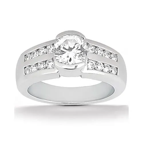 Rings GB White Gold Natural Earth Mined Diamond Engagement Ring and Band Set 180 Cts Rings GB White Gold Natural Earth Mined Diamond Engagement Ring and Band Set 180 Cts