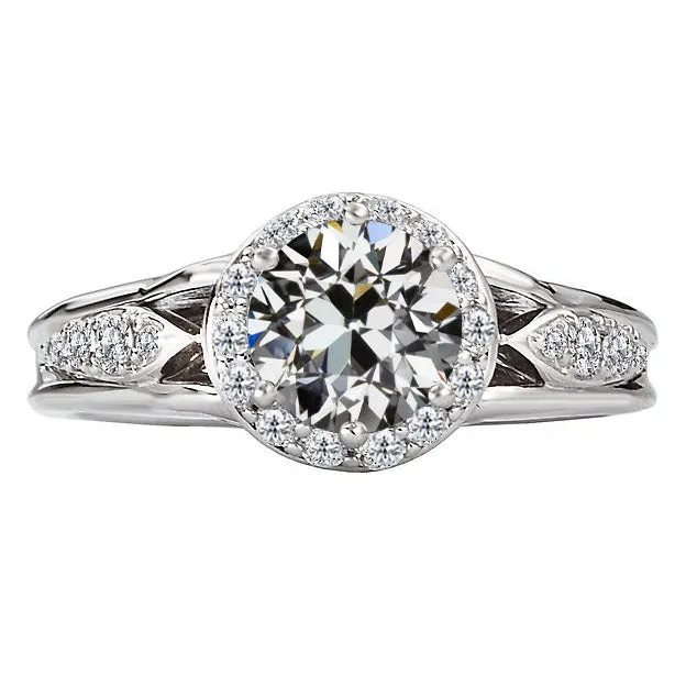 Rings Halo Engagement Ring Round Old Mine Cut Real Natural Earth Mined Diamond Gold 4 Carats HarryChadEntcom Rings Halo Engagement Ring Round Old Mine Cut Real Natural Earth Mined Diamond Gold 4 Carats HarryChadEntcom