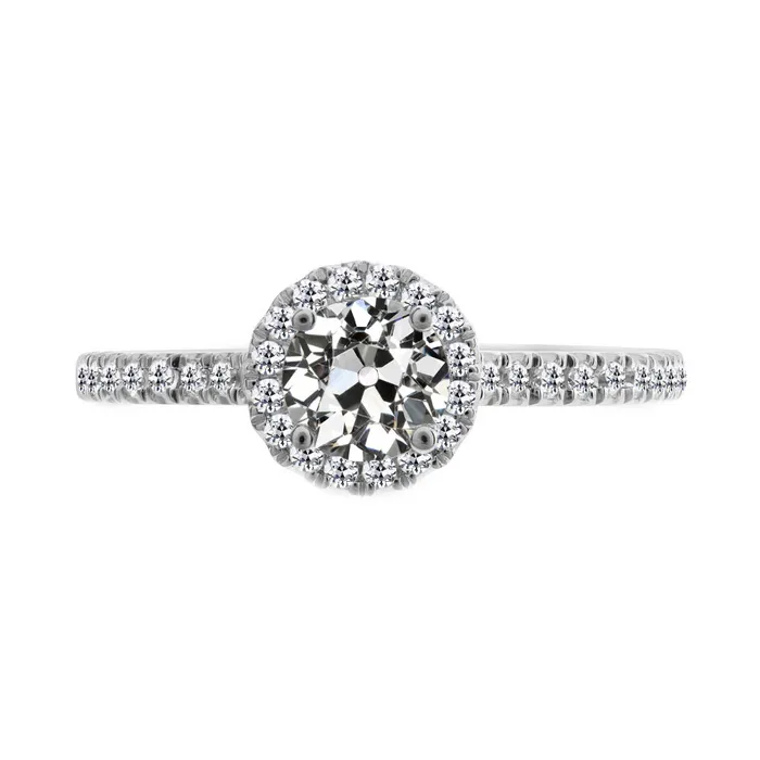 Rings HarryChadEntcom 250 Carats Round Old Miner Cut Halo Real Diamond Ring White Gold 14K Rings HarryChadEntcom 250 Carats Round Old Miner Cut Halo Real Diamond Ring White Gold 14K